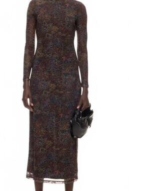 Printed Mesh Dress | Rosetta Getty x RTR | Small ($440 Retail)